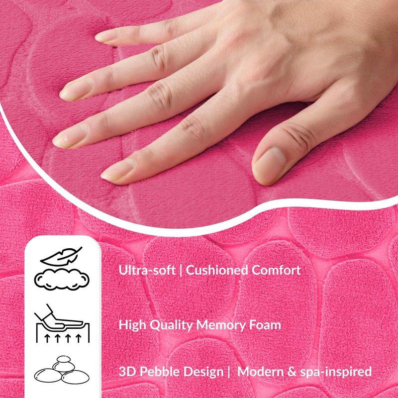 Evideco Pebble Runner Mat - Memory Foam - 48"L x 18"W for Kitchen, Bathroom and more