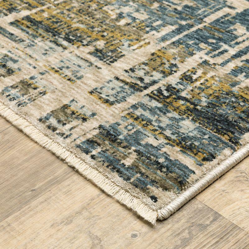 Oriental Weavers Hayden HAY05 Blue/ Gold Indoor Area Rug - 3'3" x 5'