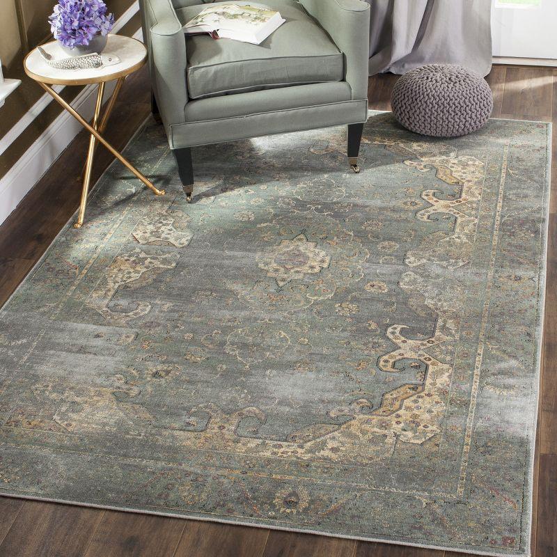 Elegance Revived Gray Viscose Hand-Knotted Area Rug