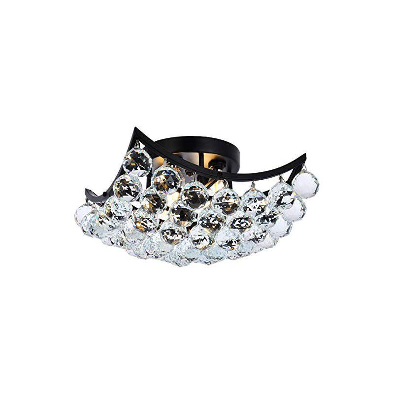 Elegant Lighting Corona 12 inch black flush mount