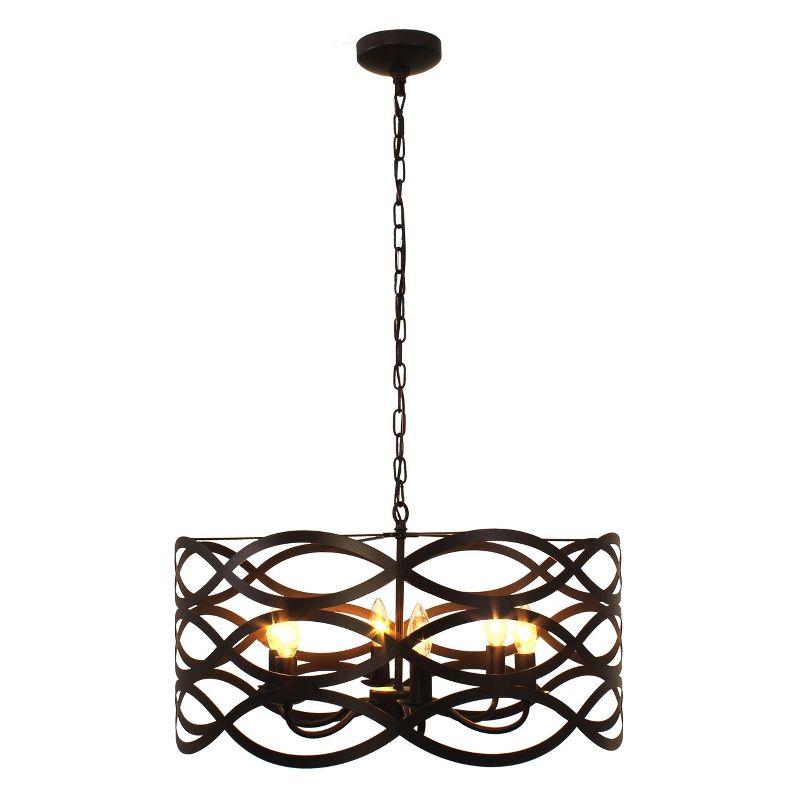 Chloe Lighting Capella Transitional 6 Light Oil Rubbed Bronze Ceiling Pendant 24" Wide