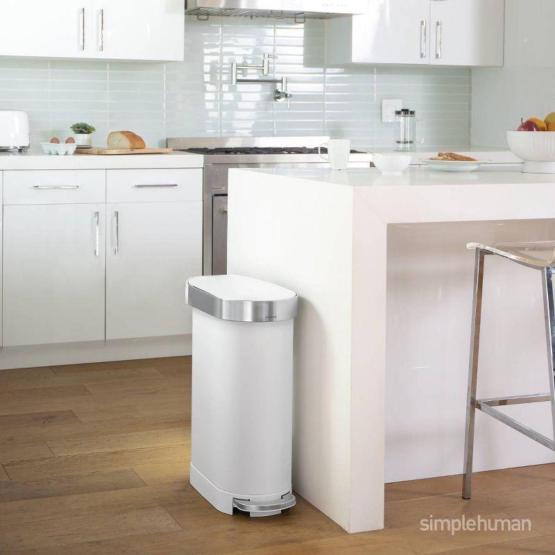 simplehuman 45 Liter / 12 Gallon Slim Hands-Free Kitchen Step Trash Can