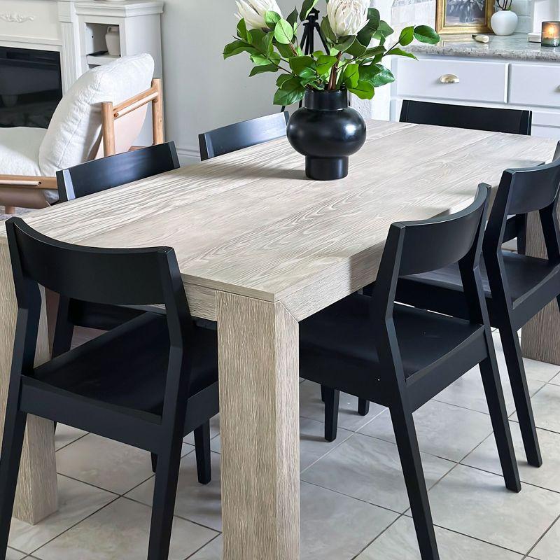 Plank+Beam 72" Modern Dining Table for 6, Solid Wood Rectangular Dining Table for Kitchen/Dining Room, Seashell Wirebrush