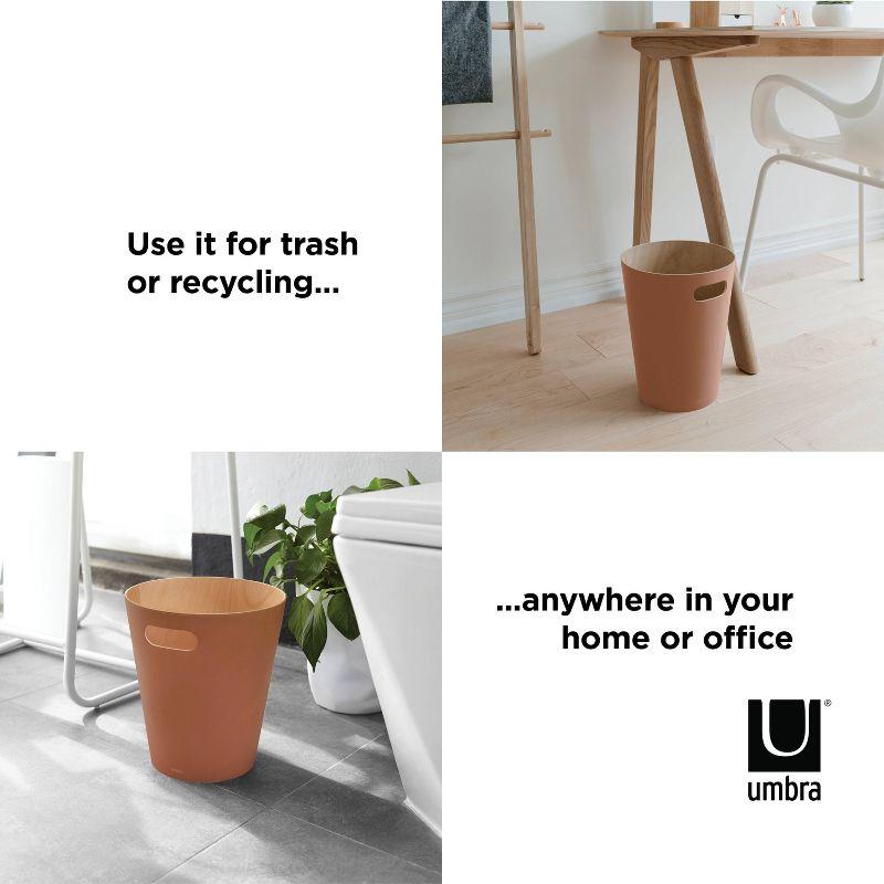 Umbra Woodrow Solid Wood Open Waste Basket - 2 Gallons