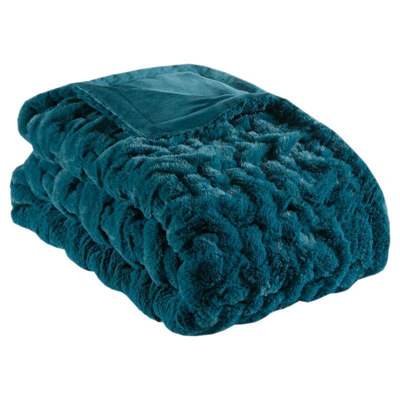 Ruched Fur Throw