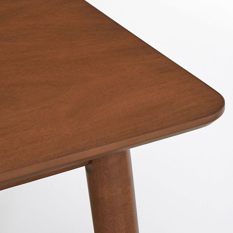 Lifestorey 6pc Newington Mid-Century Dining Set with Bench Walnut/Mocha : Rectangle Table, Upholstered Chairs