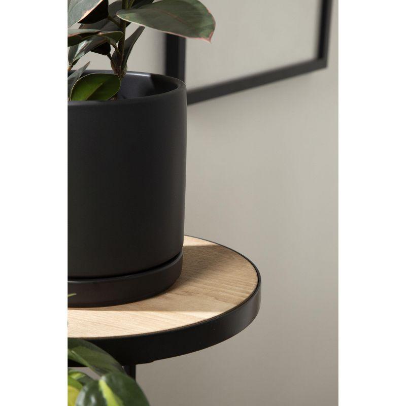 Kate and Laurel Fields Round Metal Plant Stand, 17x22x30, Black