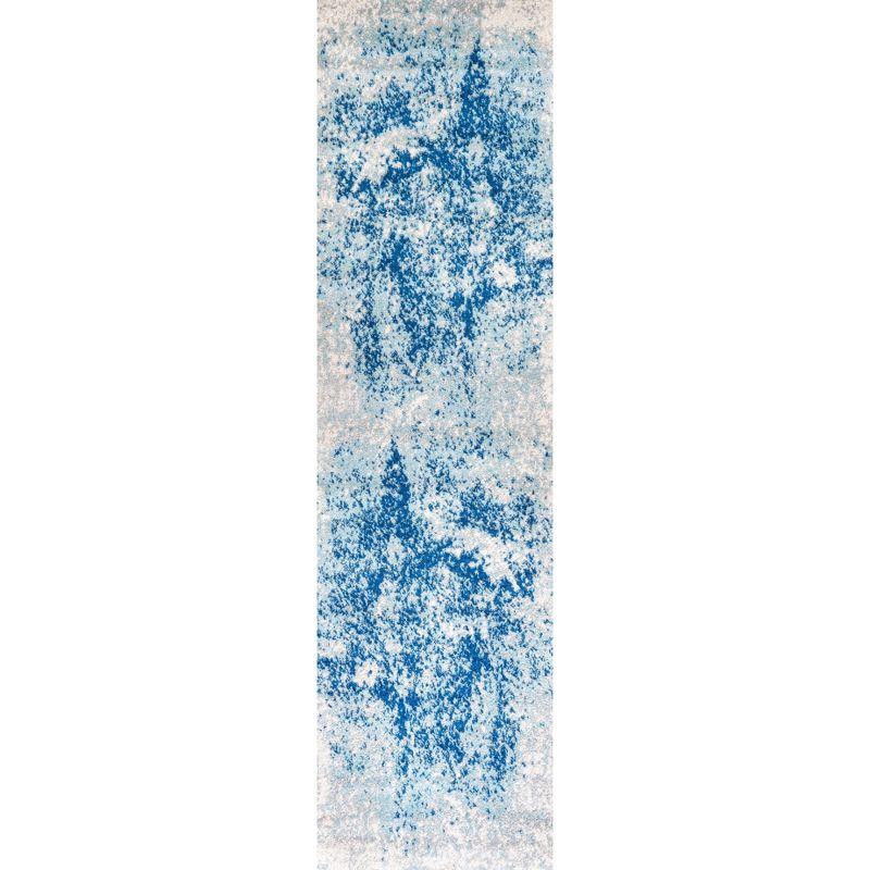 JONATHAN Y Dune Modern Abstract Cream/Blue 2 ft. x 8 ft. Runner Rug