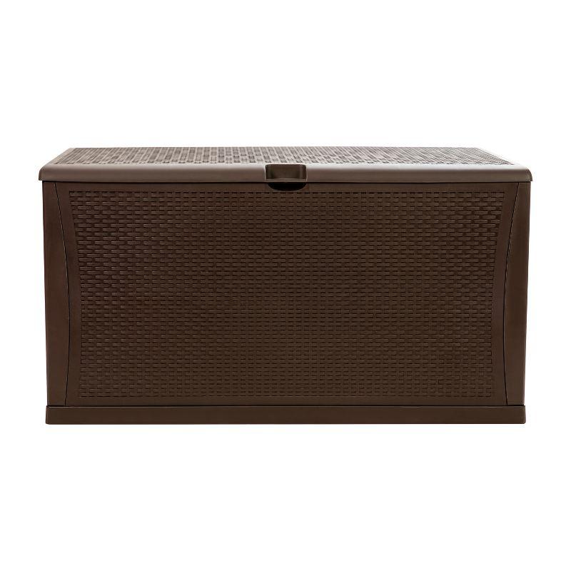 Merrick Lane 120 Gallon Weather Resistant Outdoor Storage Box for Decks, Patios, Poolside and More