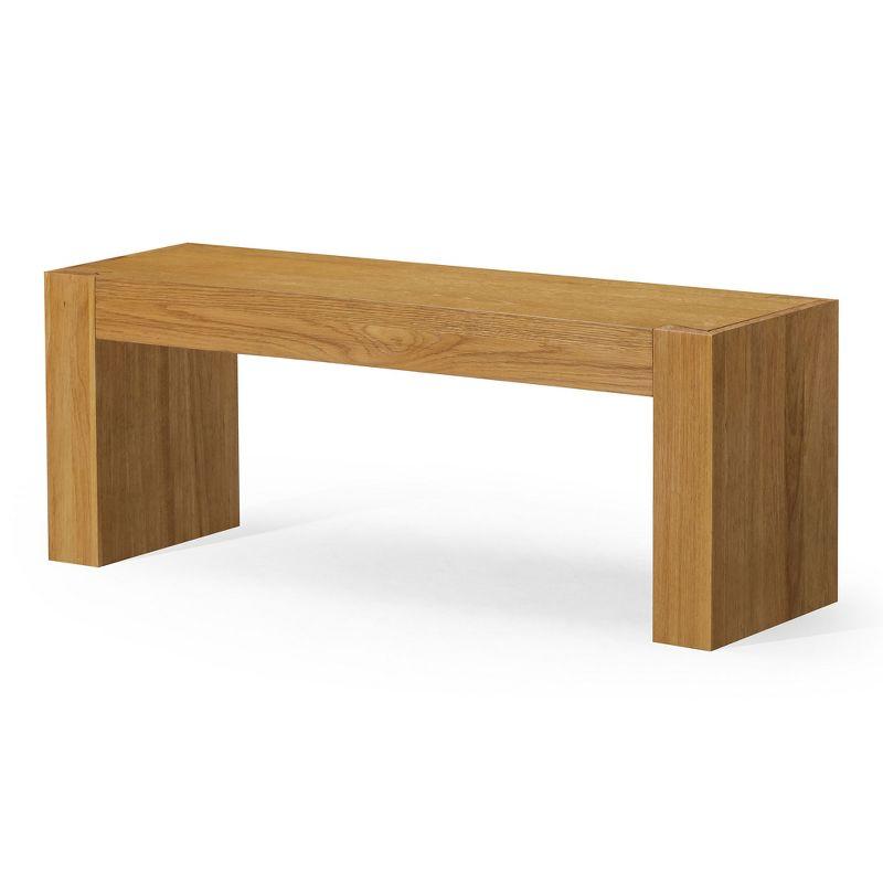 Zeno Weathered Natural Solid Wood Backless Bench