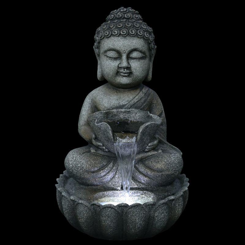 Northlight 21.5" Buddha in Sukhasana Pose Outdoor Garden Water Fountain