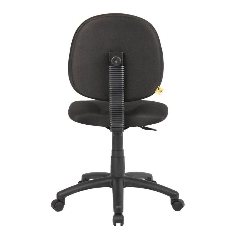 Boss Office Products Diamond Task Chair Black: Upholstered, Swivel, Adjustable Height, Metal Frame, Nylon Legs