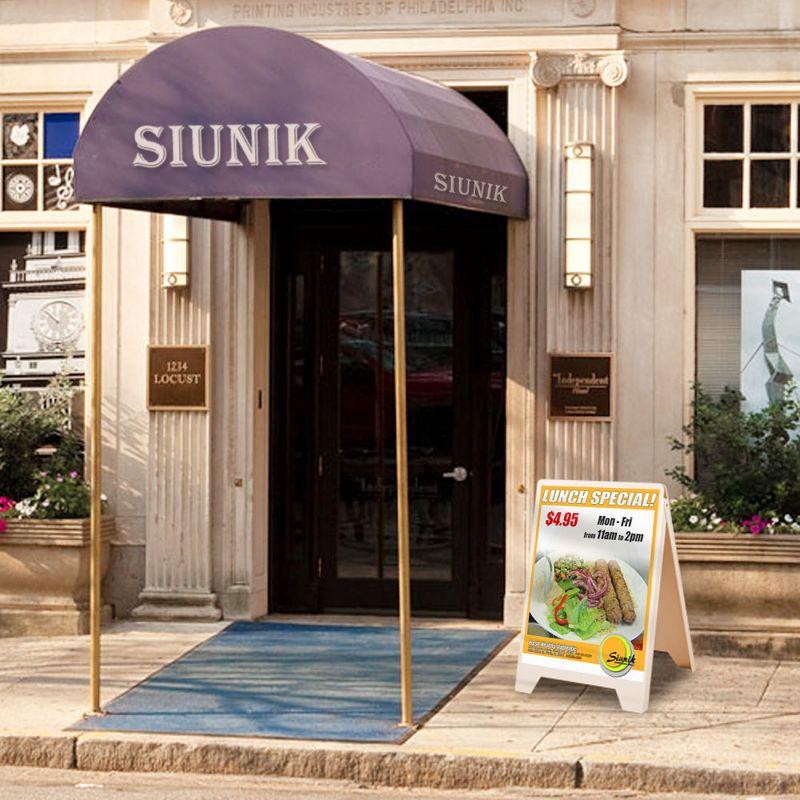 Yescom Double Side Sidewalk A-Frame Sign Sandwich Board PVC White Holds 19 11/16"X32 11/16"Graphic Plastic Panels