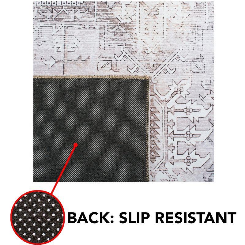 Tucson TSN102 Power Loomed Machine Washable Runner Rug - Beige/Grey - 2'6"x6' - Safavieh.