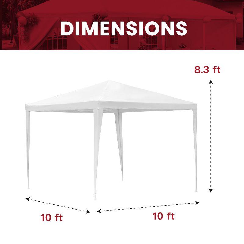 White 10x10 Waterproof Outdoor Canopy Tent with Stainless Steel Frame