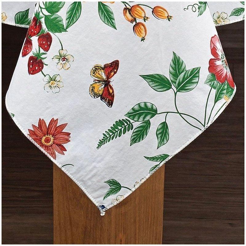 Enchanted Garden Floral Vinyl Tablecloth for Indoor/Outdoor Use