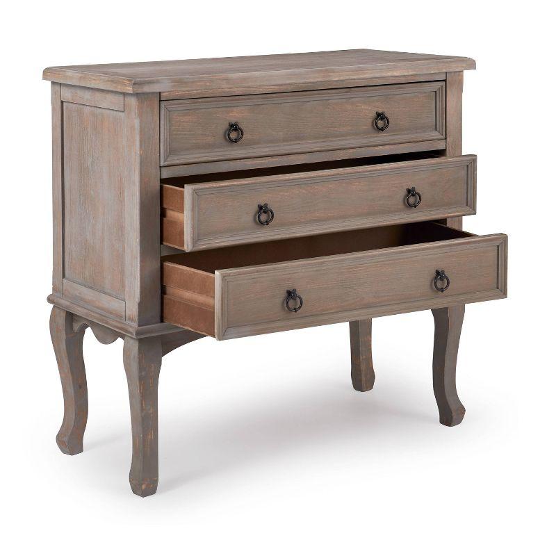 Thomas 3 Drawer Chest Gray - ClickDecor: Traditional Ash Wood Accent Cabinet with Anti-Tip Hardware