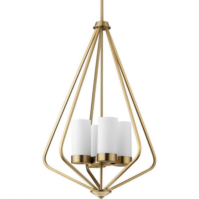 Elevate Brushed Bronze 20" Modern Pendant Light with Etched Glass