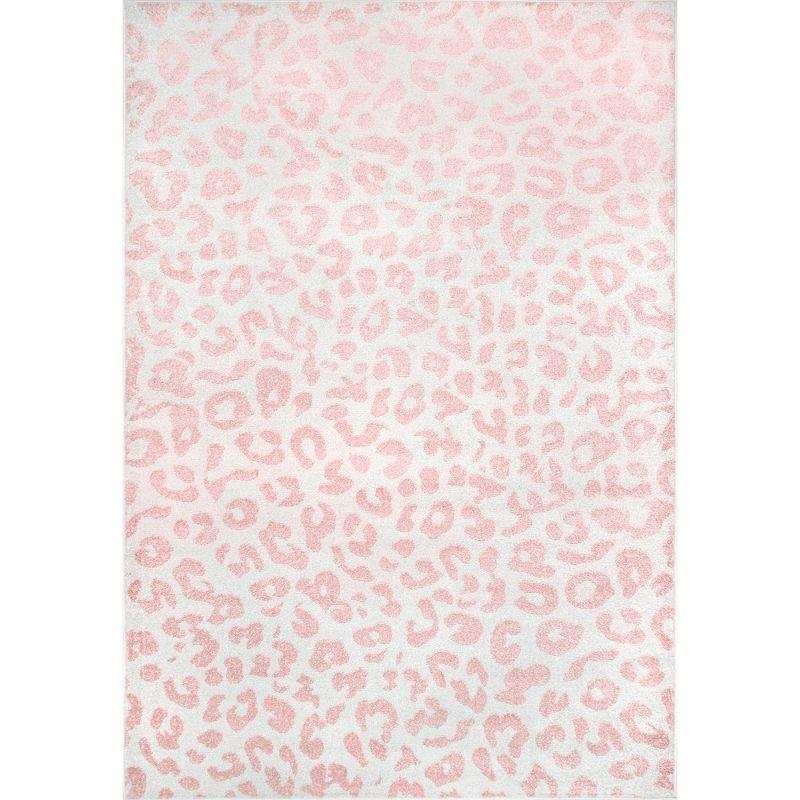 Nuloom Leopard Animal 5x7 Indoor Area Rug for Living Room Bedroom Dining Room Kitchen, Baby Pink/Ivory