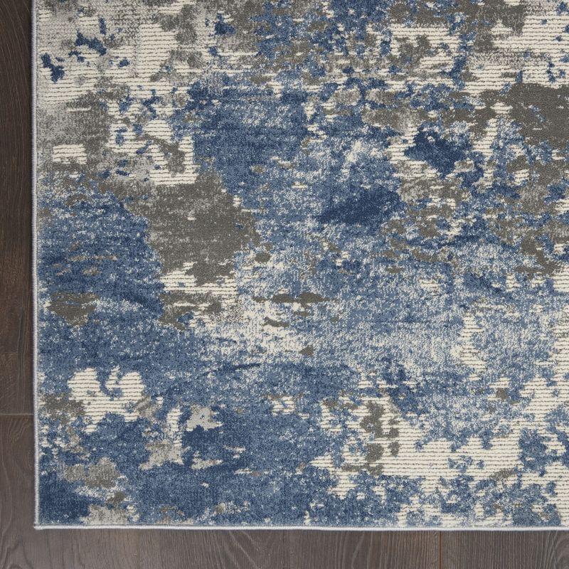 Nourison Rustic Textures Modern Brushstrokes Indoor Area Rug Grey/Blue 5'3" x 7'3"