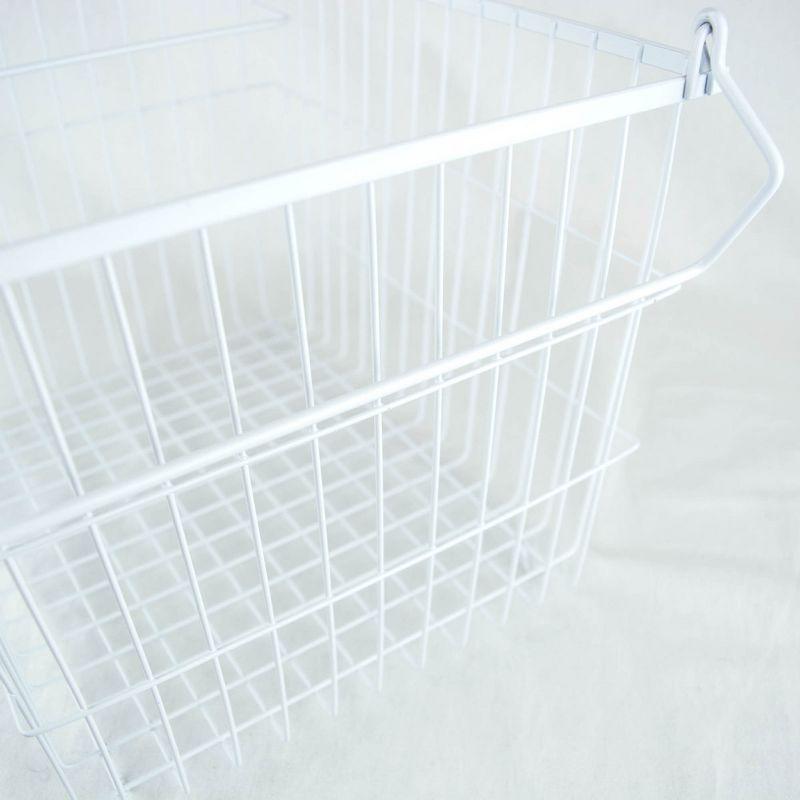 Metal Basket White Rectangle Large 13X10X11