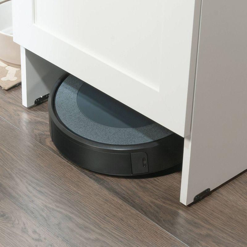 Sauder Homeplus Robot Vacuum Storage Cabinet Glacier White