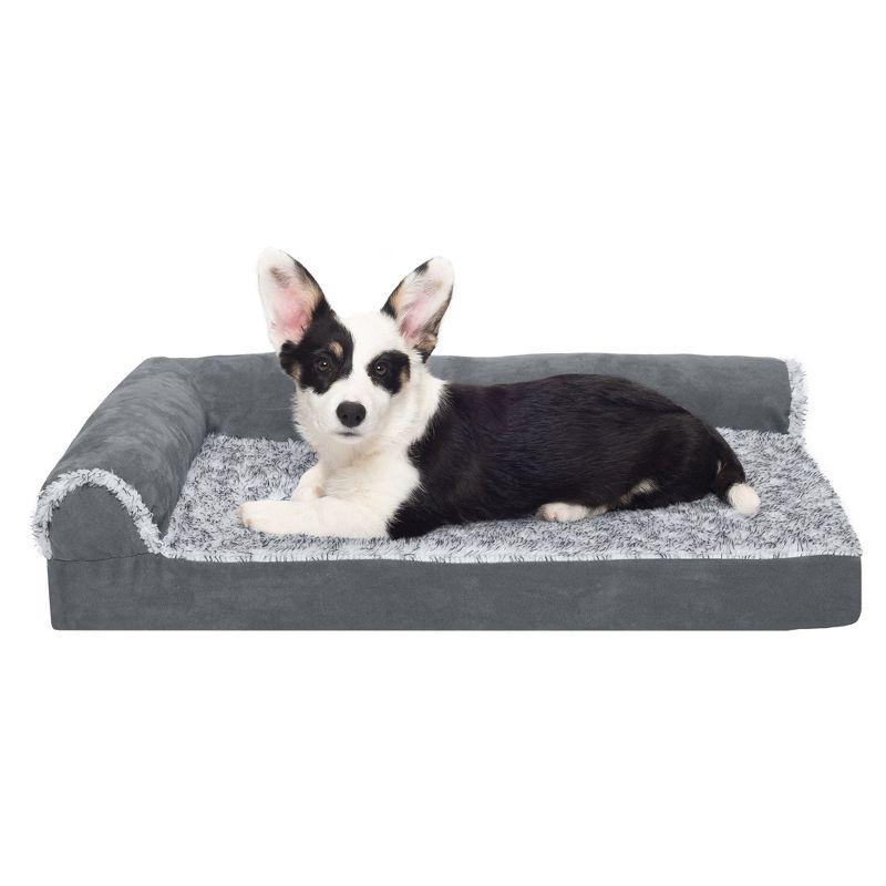 Medium Stone Gray Orthopedic Foam Elevated Pet Bed