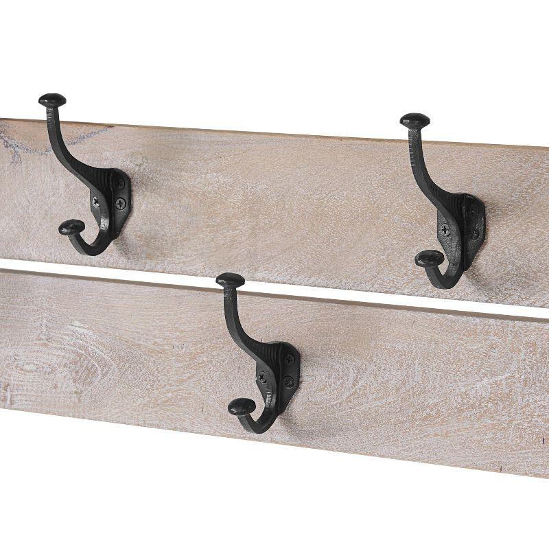 Castleton 40" Driftwood Mango Wood Coat Rack with Shelf