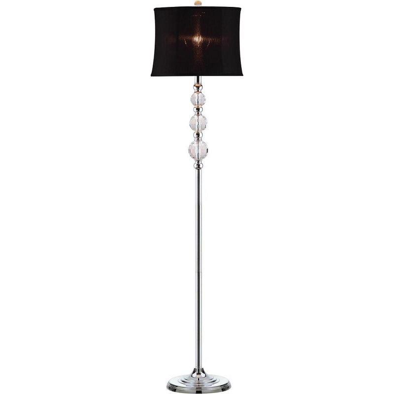 Venezia 61" Black and Chrome Crystal Floor Lamp