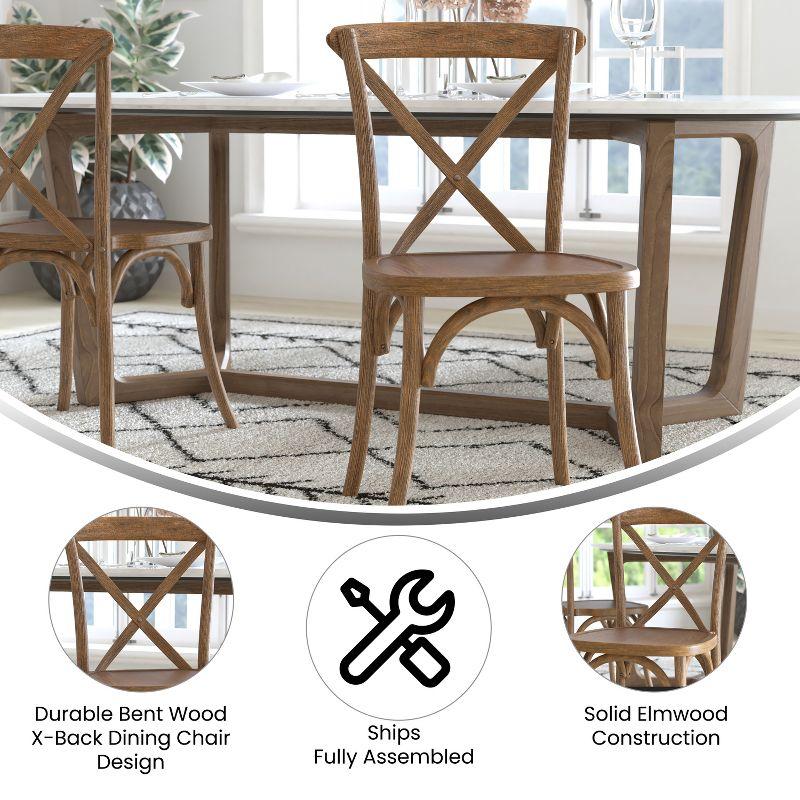 Flash Furniture Advantage Hand Scraped Dark Natural X-Back Chair