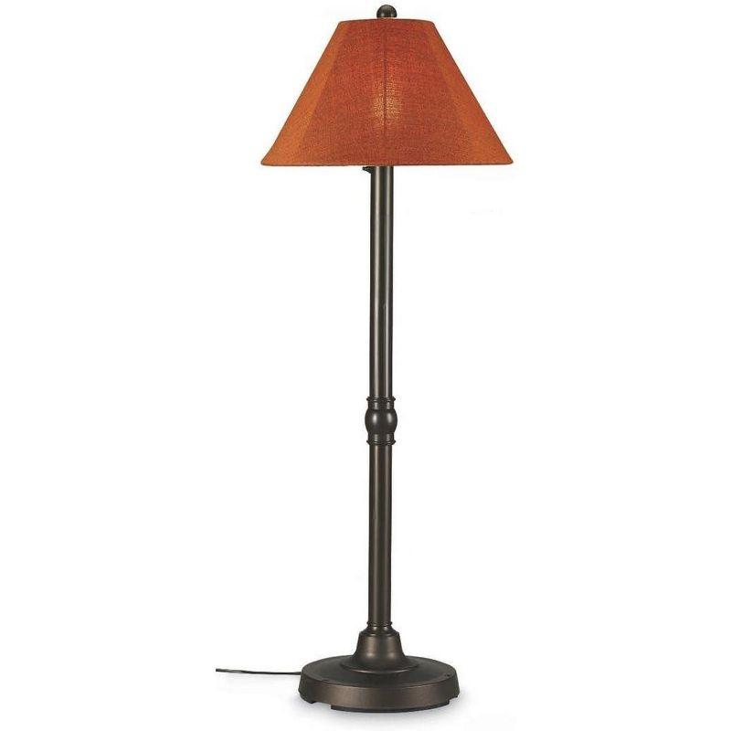 San Juan 60" Bronze Outdoor Floor Lamp with Orange Shade