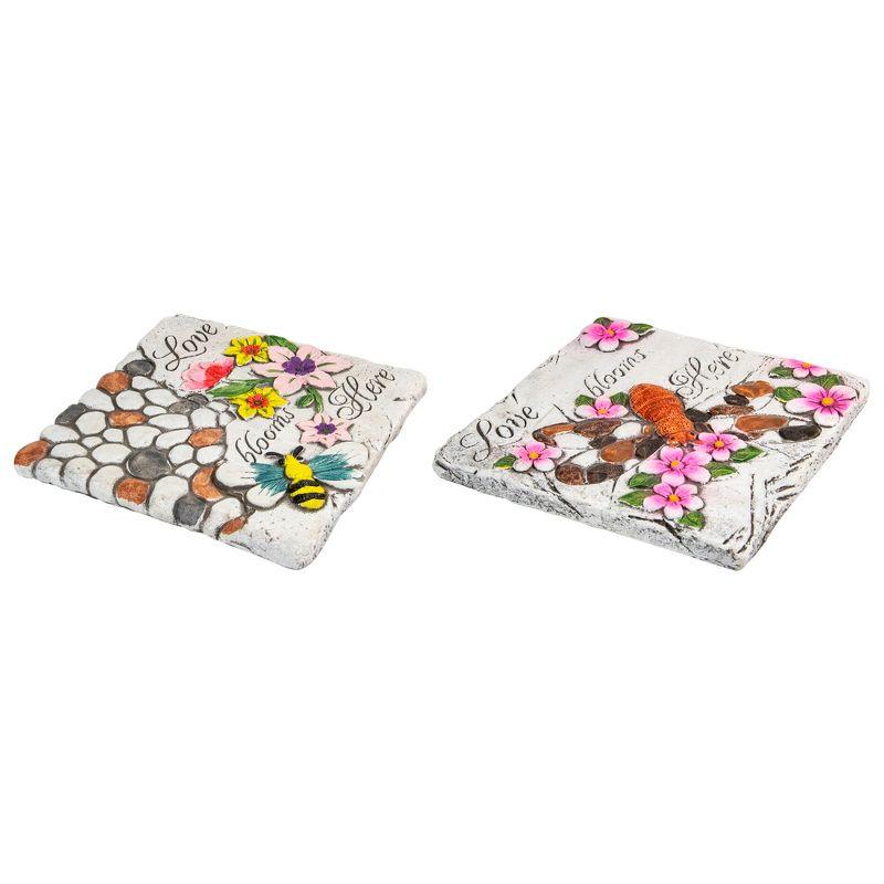 Northlight Seasonal Love Blooms Here' Floral Outdoor Garden Stones