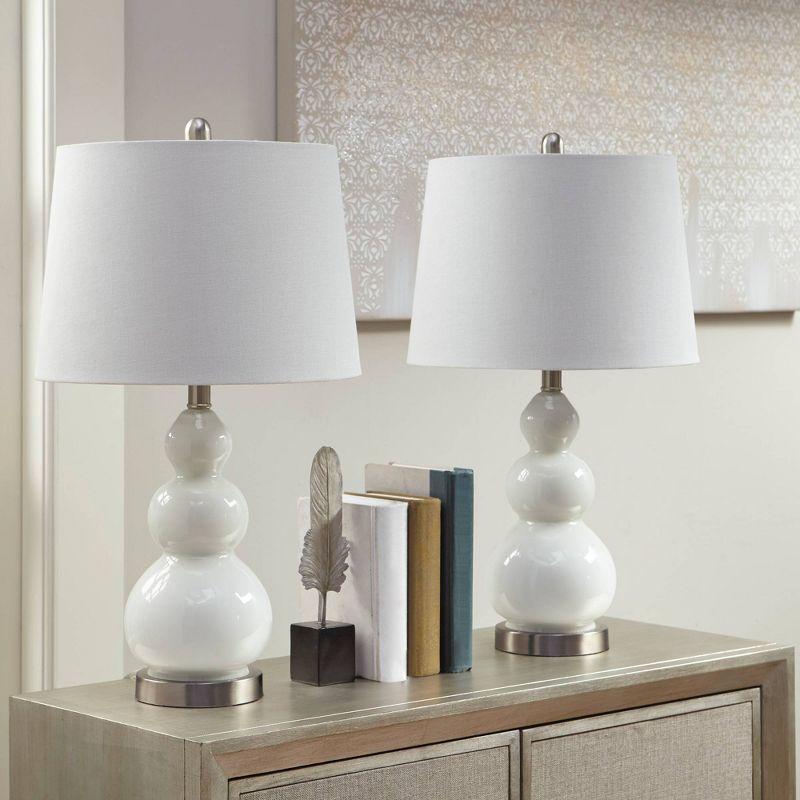 (Set of 2) 26" Covey Table Lamp (Includes LED Light Bulb) White