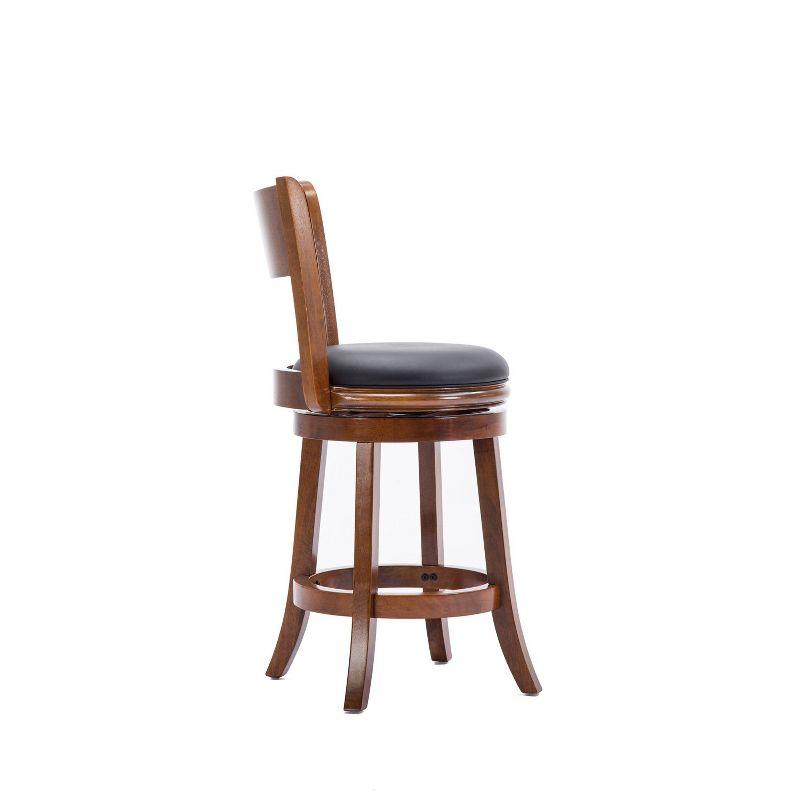 Boraam 24" Palmetto Swivel Hardwood Counter Height Barstool Walnut: Upholstered, Lacquered Finish, Foam Filled