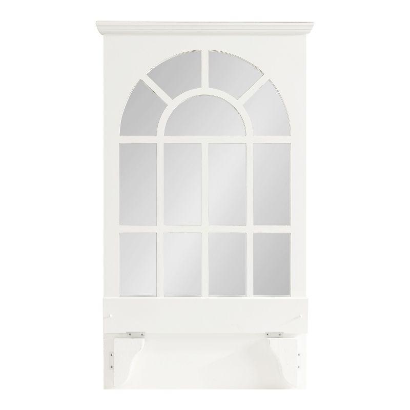 21"x36" Wallhaus Wall Mirror with Shelf White - Kate & Laurel All Things Decor