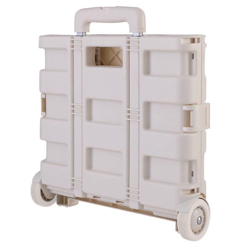 Simplify Portable Folding Jumbo Shopping Utility Cart White Kennedy International: Foldable Grocery Cart with Wheels