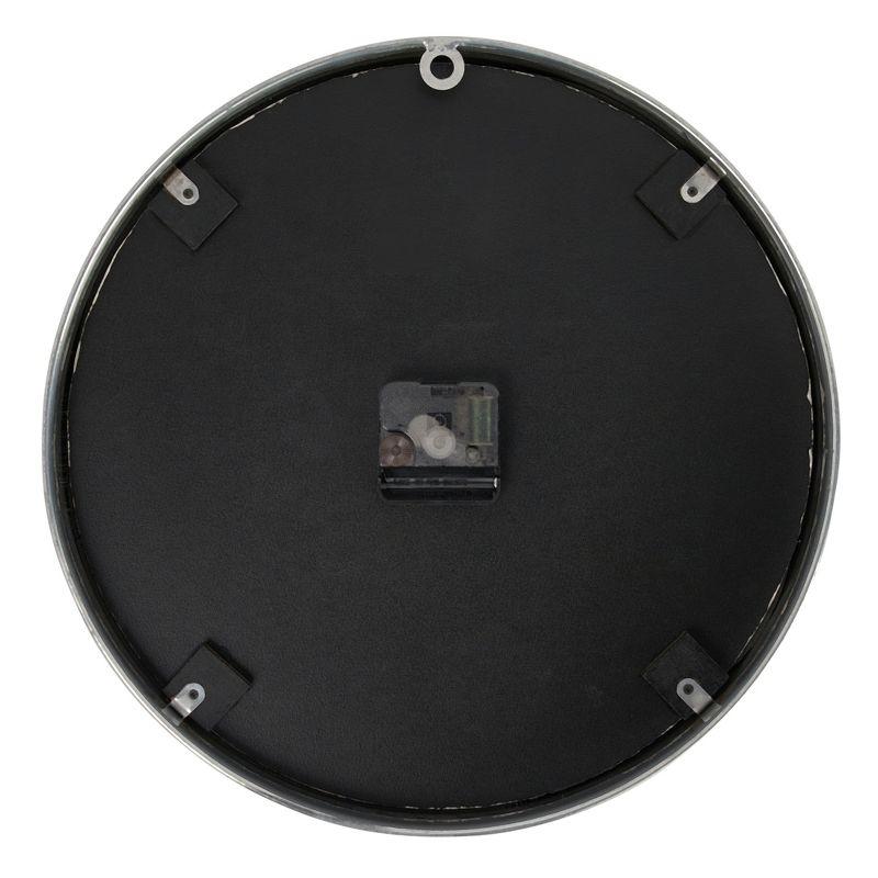 Storied Home Classic Round Metal Wall Clock, Antique Nickel Finish