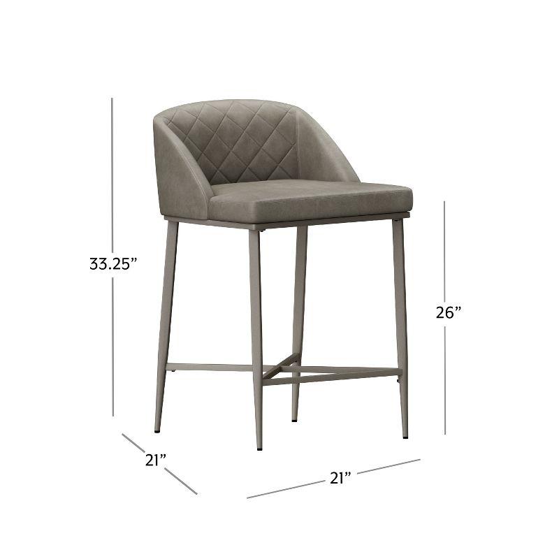 Set of 2 Phoenix Counter Height Barstool with Diamond Stitch Detail - Hillsdale Furniture