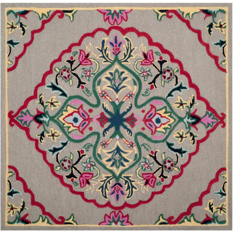 Bellagio BLG605 Hand Tufted Indoor Area Rug - Dark Grey/Multi - 5'x5' - Safavieh