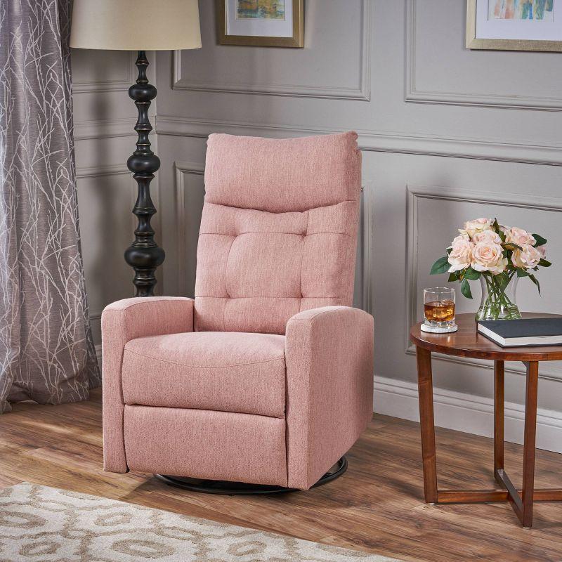 Woodglen Contemporary Glider Swivel Recliner Light Blush - Christopher Knight Home: Nursery-Suitable, Plush Comfort