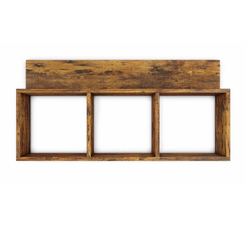 Elegant White Wood Floating Wall Shelf for Living Room or Bedroom