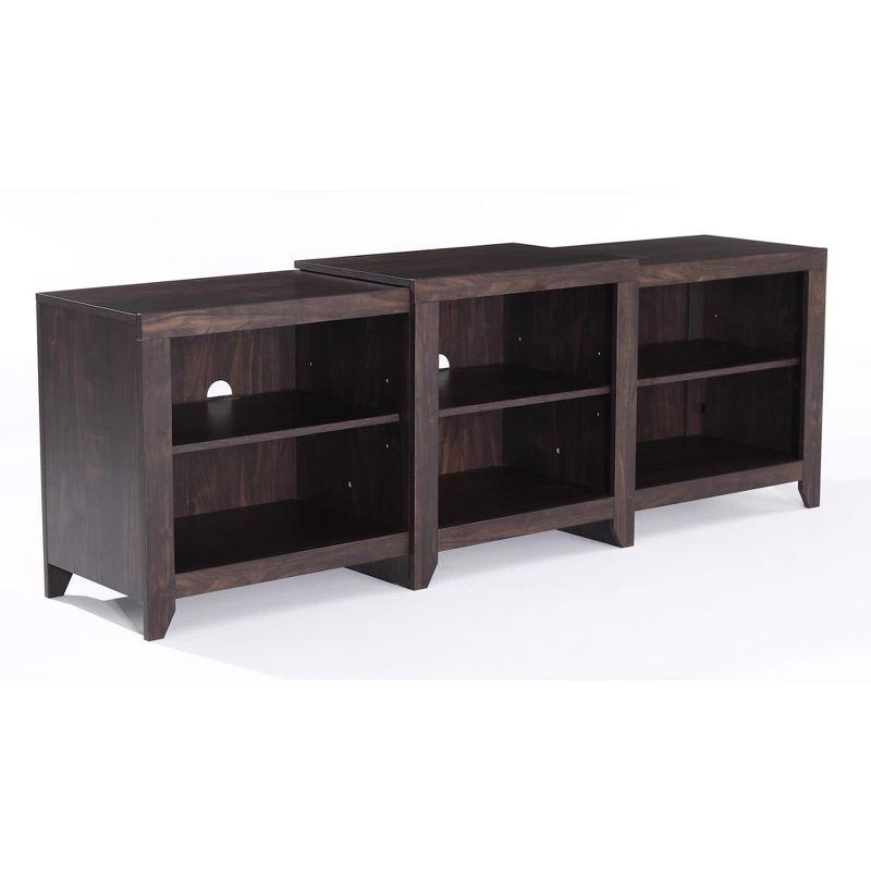 69" Ronin Low Profile TV Stand for TVs up to 75" with Fireplace Dark Walnut - Crosley: Electric, Media Console, MDF