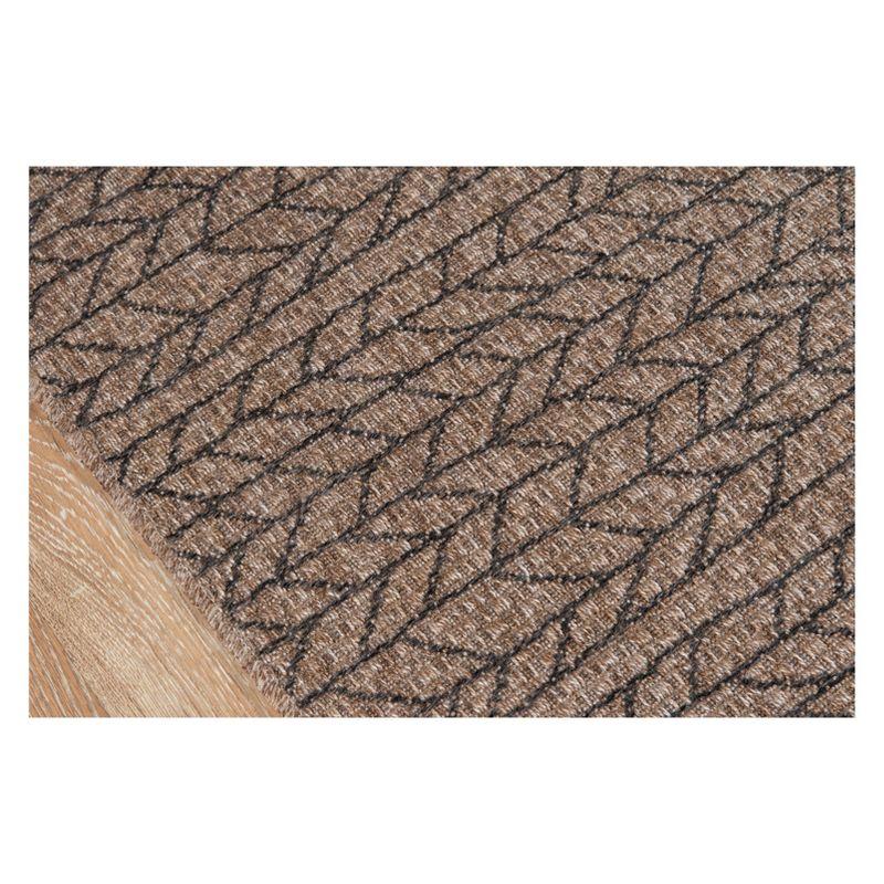 3'11"x5'7" Stripe Loomed Accent Rug Tan - Momeni: Indoor Outdoor Low Pile Entryway Area Rug