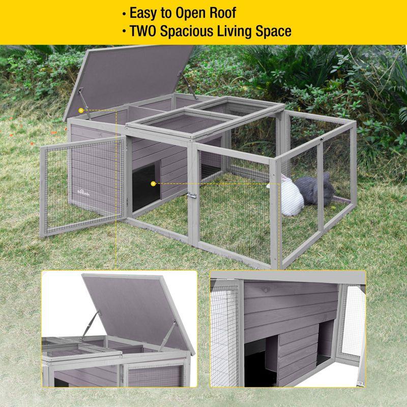 Aivituvin Outdoor Rabbit Hutch with Runs | Waterproof Bunny Hutch (Inner Space 17.46 ft²）-AIR28