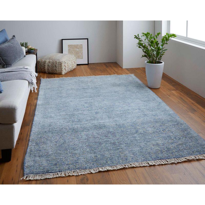 Caldwell Handwoven Blue Wool & Viscose 5' x 7' Area Rug