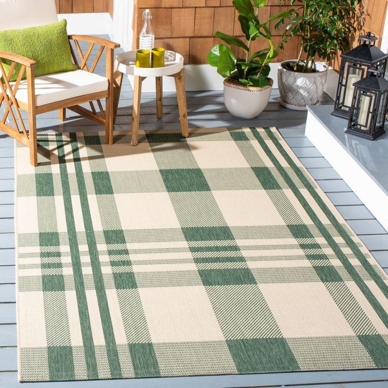 Courtyard CY6201 Power Loomed Indoor/Outdoor Area Rug - Green/Beige - 6'7"x9'6" - Safavieh.