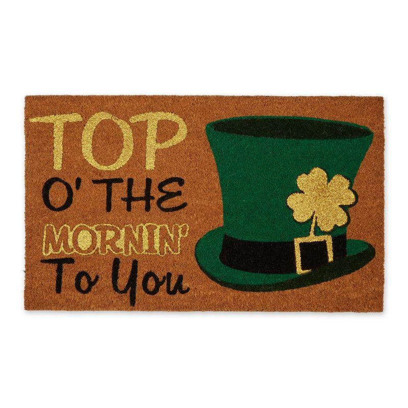 Design Imports  Top O' The Mornin' To You! Glitter Doormat