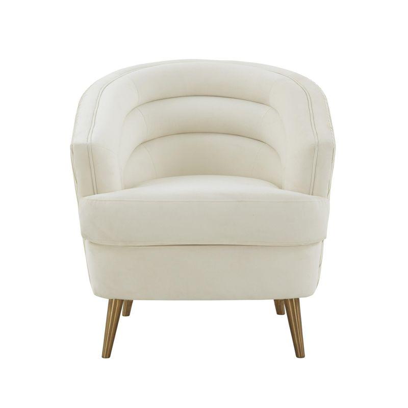 Jules Velvet Accent Chair by Inspire Me! Home Decor Cream 29"W x 32.6"D x 31"H
