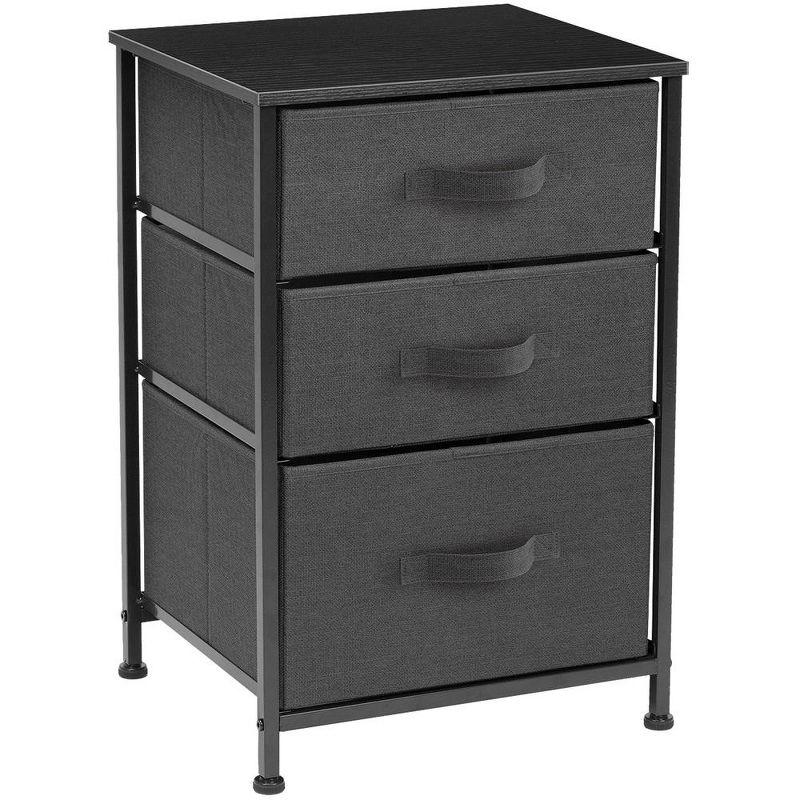 Sorbus 3  Drawers - Steel Frame, Wood Top & Easy Pull Fabric Bins - Perfect for Home, Bedroom, Office & College Dorm