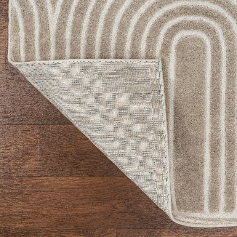 JONATHAN Y Ariana MidCentury Art Deco Striped Arches Two-Tone High-Low Area Rug